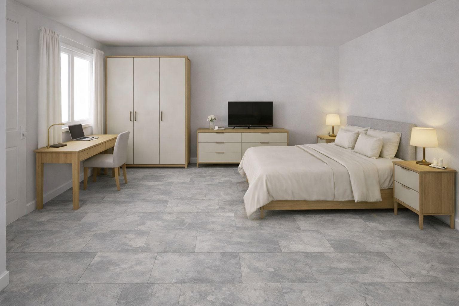 Dormitor complet amenajat cu mobilier Elit Mobila.